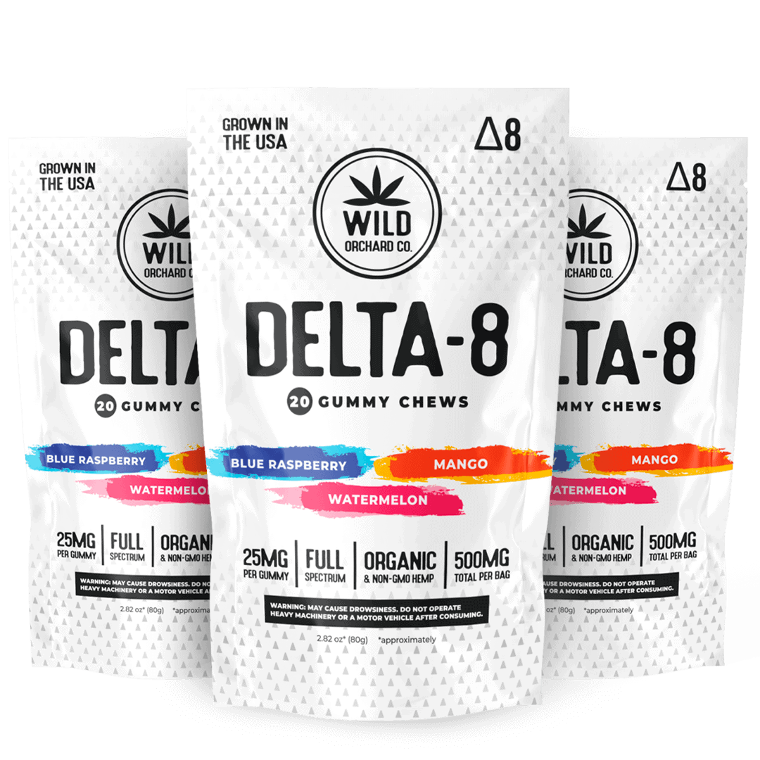 Variety 3-Pack Delta 8 Gummies – 20 PACK - Mango, Watermelon + Blue Raspberry