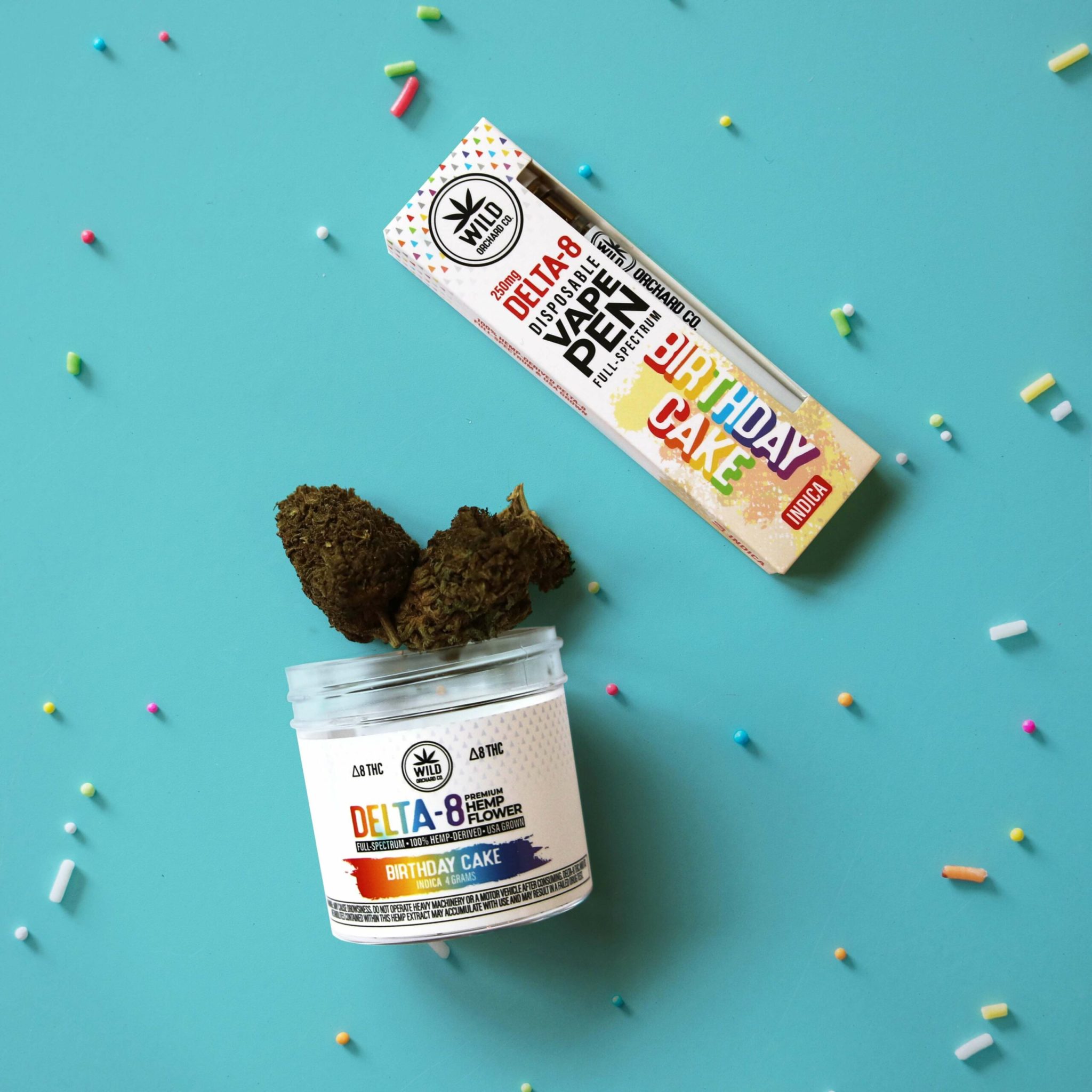 Buy "Birthday Cake" Delta8 Flower Jar 8g Wildorchardhemp