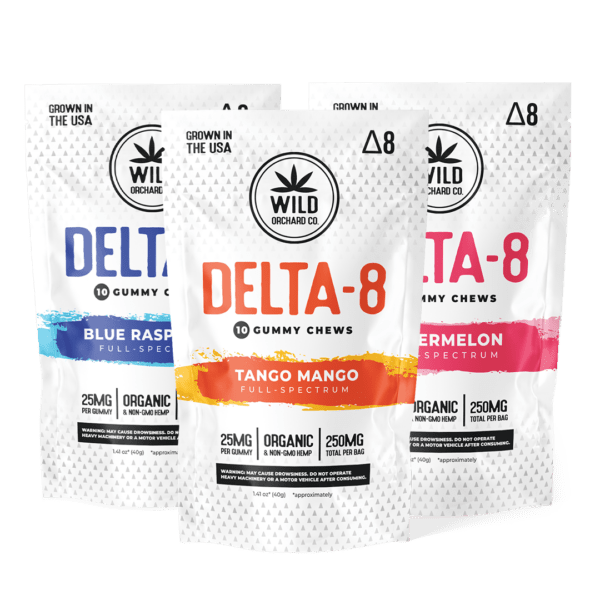 Variety 3-Pack Delta 8 Gummies - Mango + Blue Ras + Watermelon