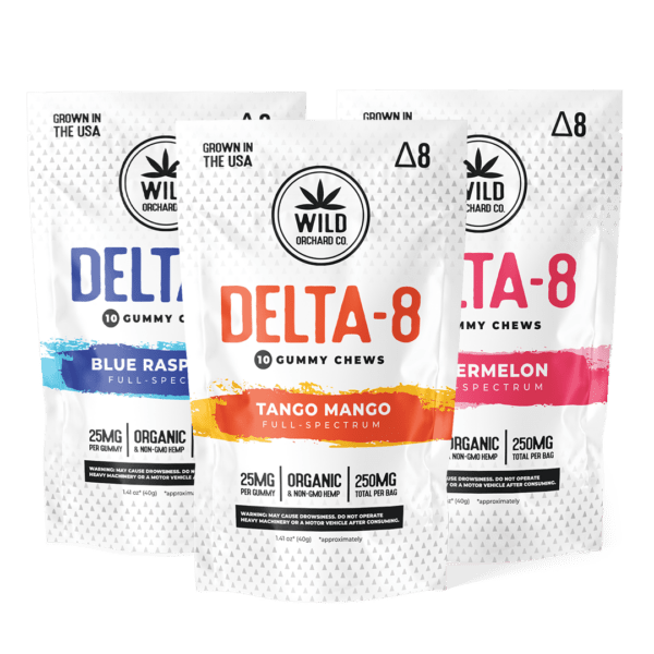 Variety 3-Pack Delta 8 Gummies - Mango + Blue Ras + Watermelon