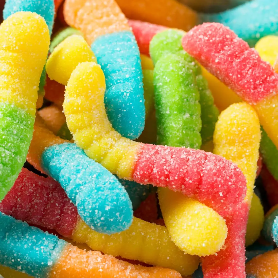 neon sour worms