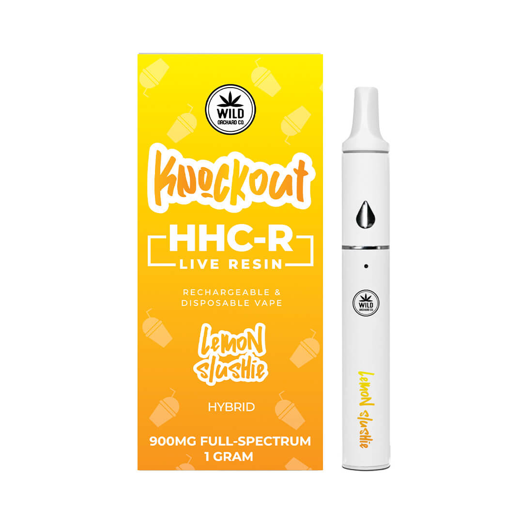 Wildorchardhemp HHC-R Live Resin Rechargeable Disposable Vape Knockout Lemon Slushie 1G Hybrid