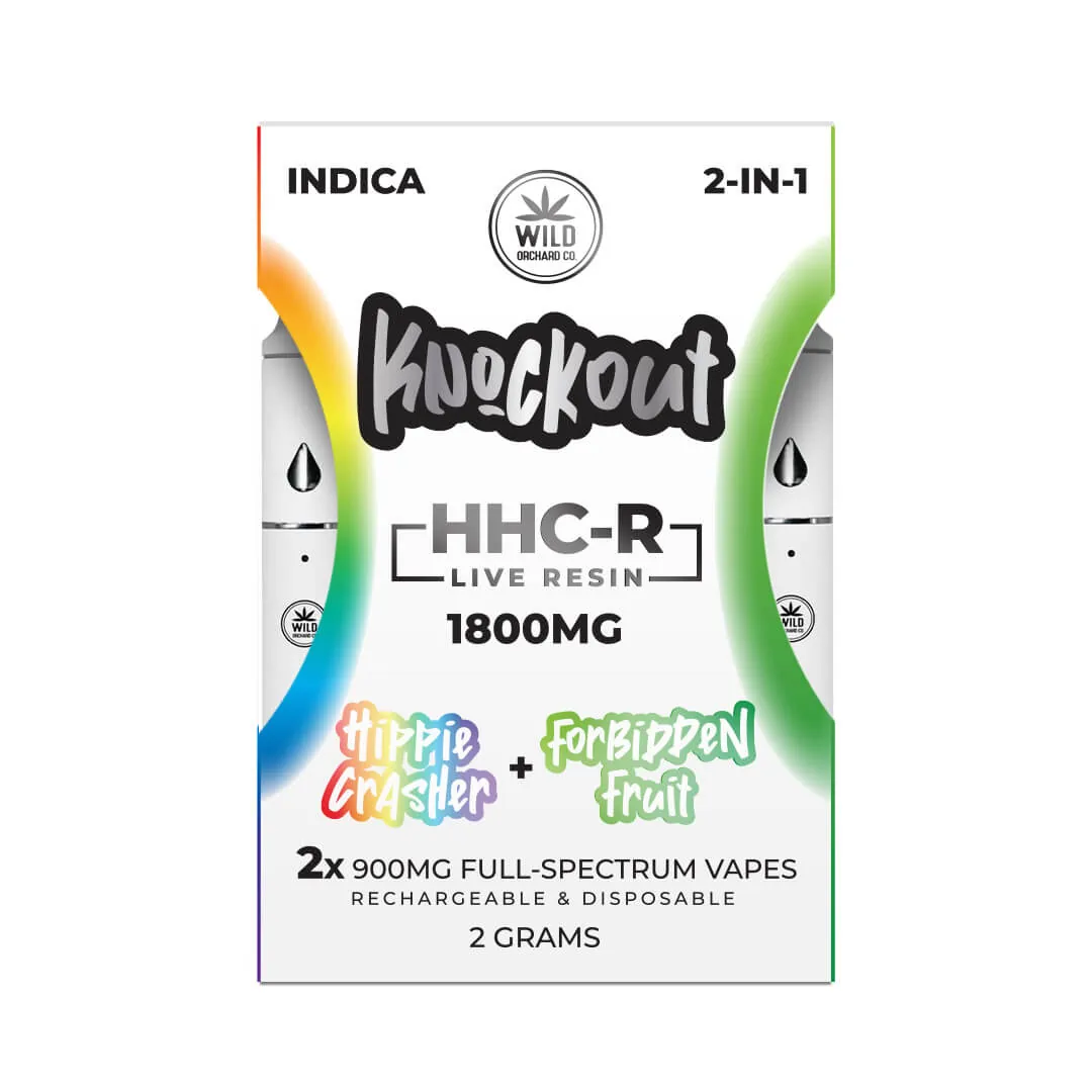 Wildorchardhemp HHC-R Live Resin 2-in-1 Rechargeable Disposable Vape Knockout Vape 2G Indica