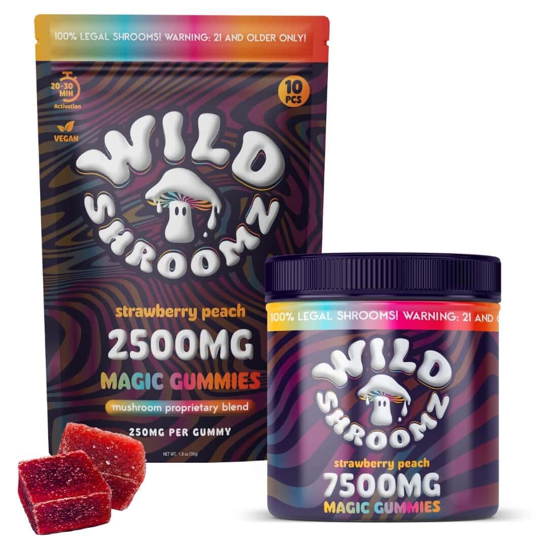 Wild Shroomz Mushroom + Delta 9 Gummies "Strawberry Peach"